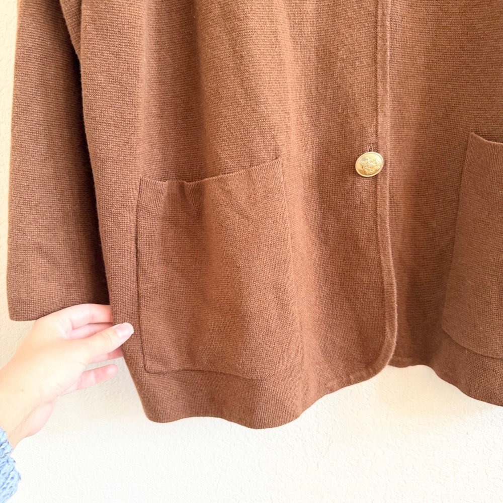 J.Crew Giselle Sweaterblazer in Heather Walnut Brown Merino Wool Blend Cardigan - Picture 7 of 15